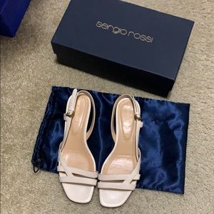 Sergio Rossi low heel sandals shoes 9.5M  w box👠